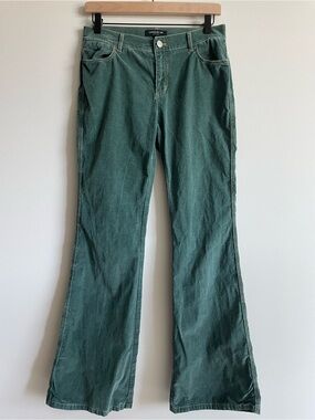 Lafayette 148 NY green small wale baby cord corduroy flare bootcut pants 4